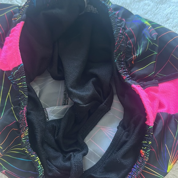 Xersion Quick-Dri Lined Running Shorts Drawstring Black Pink Size Girls L 14 - Picture 4 of 5